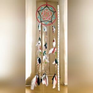 Unique Handmade Dreamcatcher With Authentic Rooster Feathers [a3]